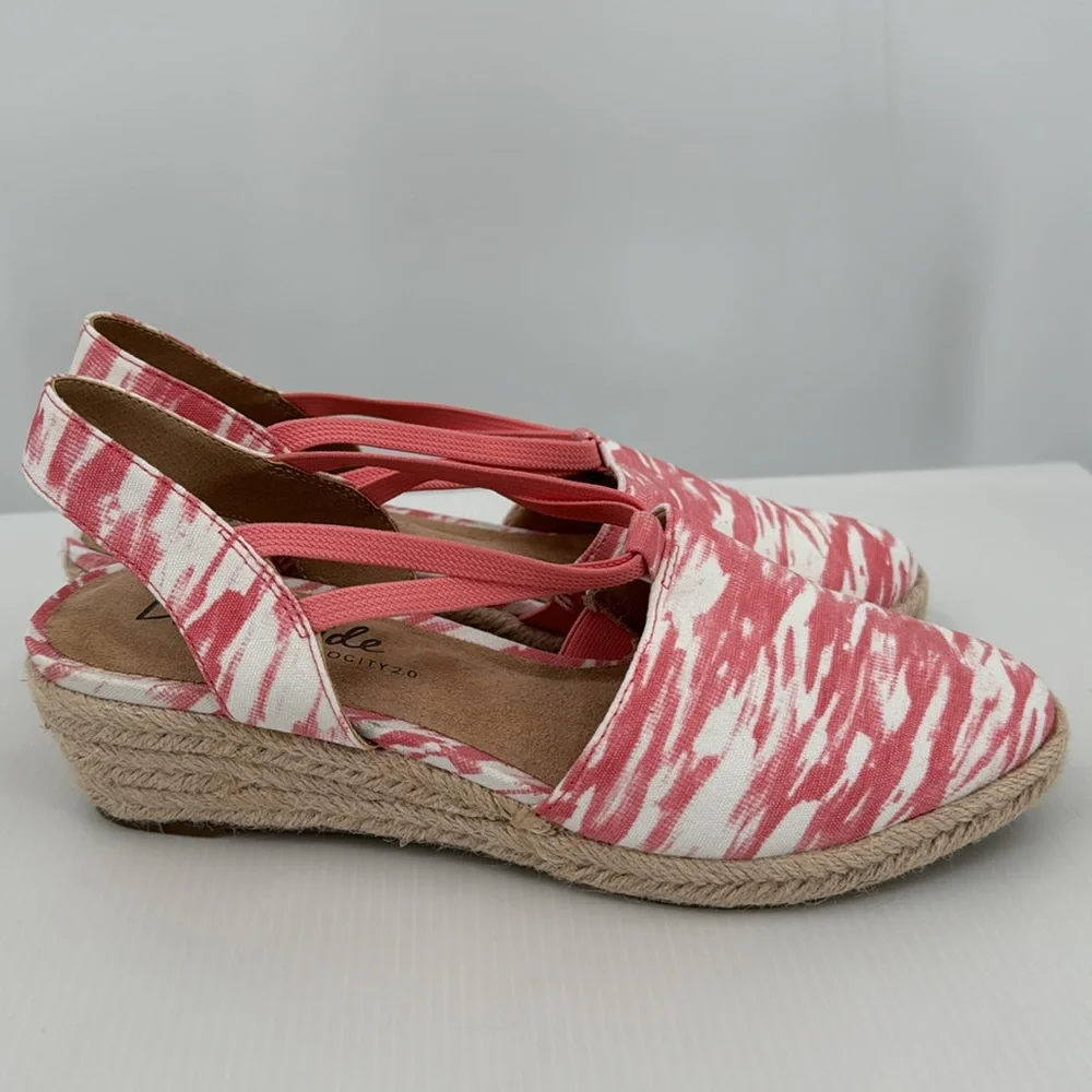 Life Stride Velocity 2.0 Katrina 2 size 7 Pink & White Espadrille New‎